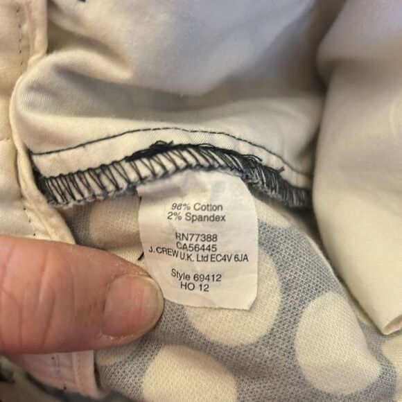 J Crew navy blue white circle ankle pants Curvy fit Size 12 EUC - Picture 7 of 9